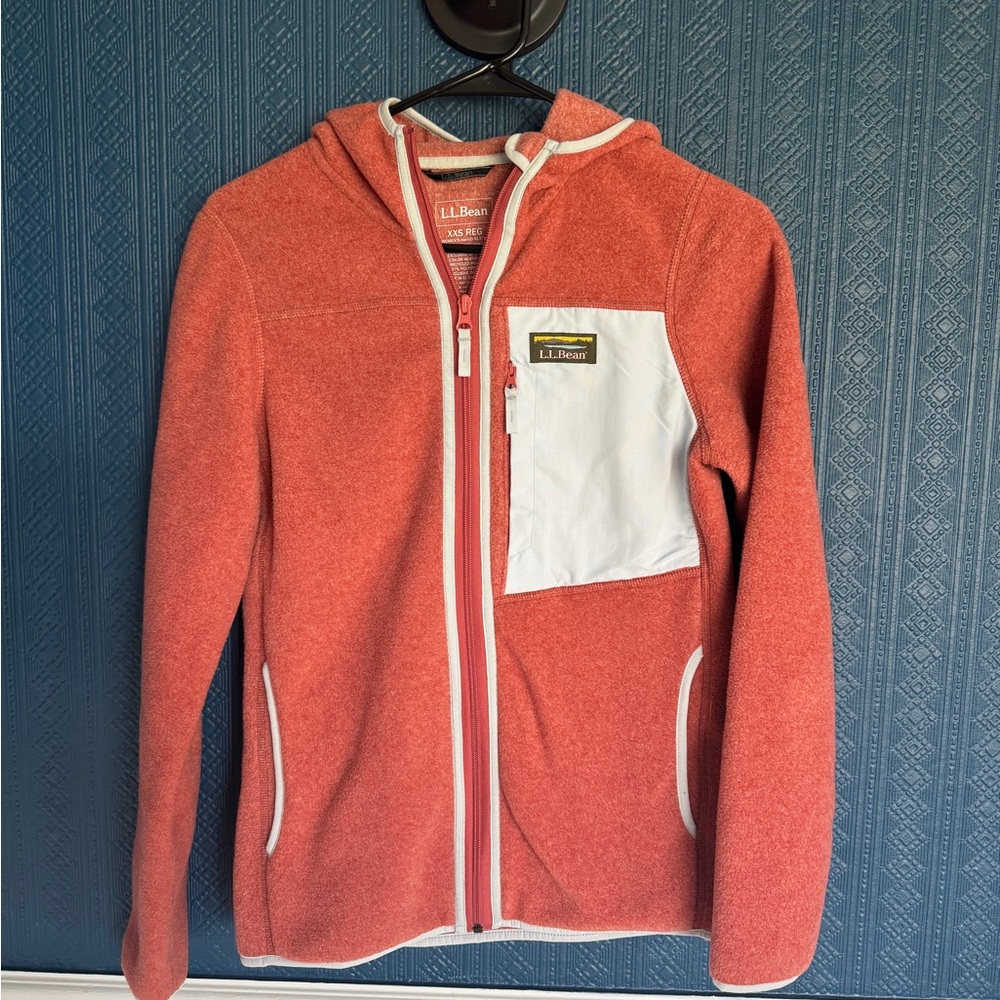 L.L. Bean Women's Burnt Orange Fleece/ Sherpa Zip up Jacket XS / XXS Reg